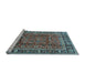 Sideview of Machine Washable Persian Light Blue Traditional Rug, wshtr4417lblu