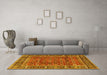 Machine Washable Persian Yellow Traditional Rug in a Living Room, wshtr4417yw