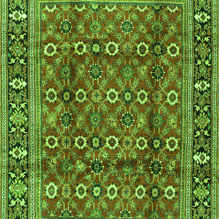 Serging Thickness of Machine Washable Persian Green Traditional Area Rugs, wshtr4417grn
