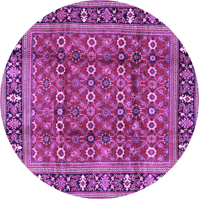 Round Persian Purple Traditional Rug, tr4417pur