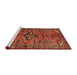 Sideview of Machine Washable Traditional Tomato Red Rug, wshtr4418