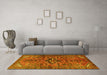 Machine Washable Persian Yellow Traditional Rug in a Living Room, wshtr4418yw