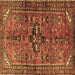 Square Machine Washable Persian Brown Traditional Rug, wshtr4418brn