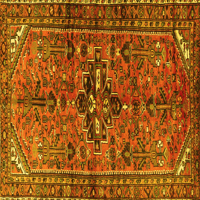 Square Persian Yellow Traditional Rug, tr4418yw