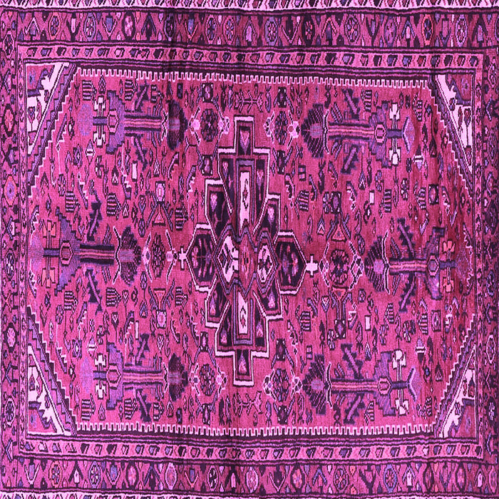Square Machine Washable Persian Purple Traditional Area Rugs, wshtr4418pur
