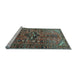 Sideview of Machine Washable Persian Light Blue Traditional Rug, wshtr4418lblu