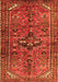 Serging Thickness of Machine Washable Persian Orange Traditional Area Rugs, wshtr4418org