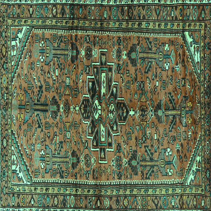 Square Machine Washable Persian Turquoise Traditional Area Rugs, wshtr4418turq