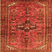 Round Machine Washable Persian Orange Traditional Area Rugs, wshtr4418org