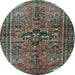Round Persian Light Blue Traditional Rug, tr4418lblu