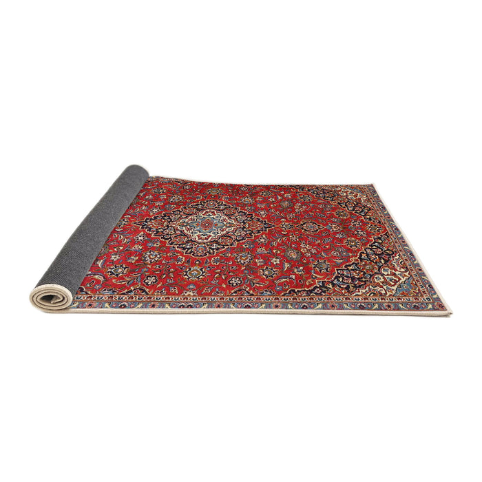 Sideview of Traditional Orange Salmon Pink Medallion Rug, tr4419
