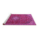 Sideview of Machine Washable Medallion Pink Traditional Rug, wshtr4419pnk