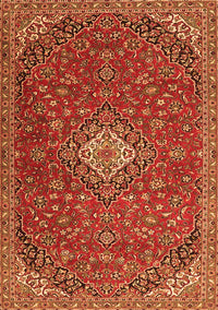 Medallion Orange Traditional Rug, tr4419org