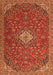 Medallion Orange Traditional Rug, tr4419org