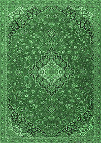 Medallion Emerald Green Traditional Rug, tr4419emgrn