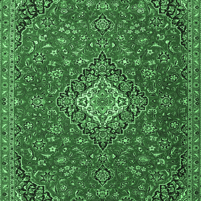 Medallion Emerald Green Traditional Rug, tr4419emgrn