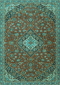 Medallion Turquoise Traditional Rug, tr4419turq