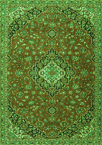 Medallion Green Traditional Rug, tr4419grn