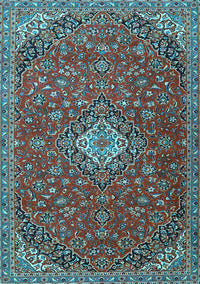 Medallion Light Blue Traditional Rug, tr4419lblu