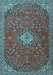 Medallion Light Blue Traditional Rug, tr4419lblu