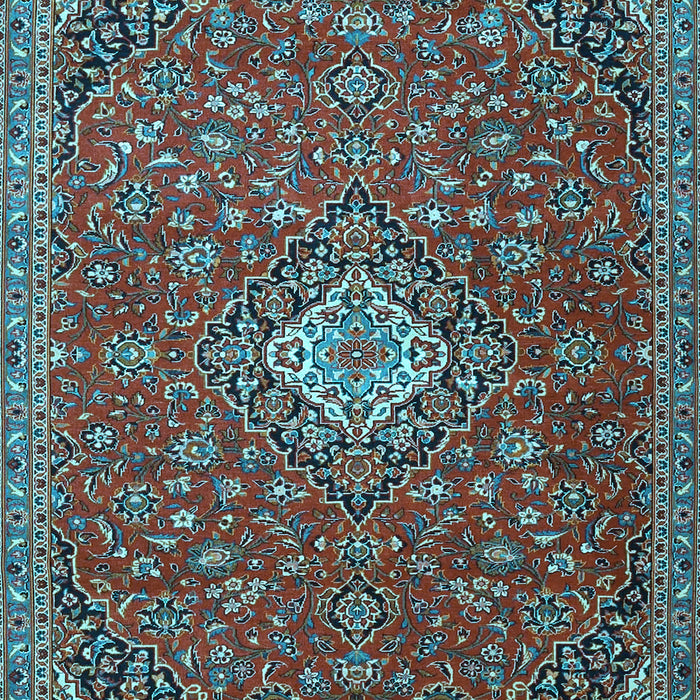 Medallion Light Blue Traditional Rug, tr4419lblu