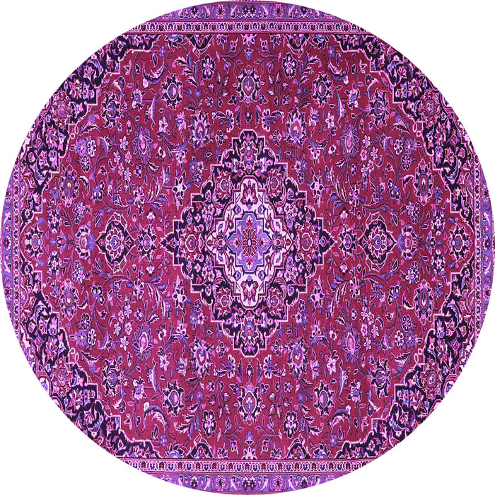 Round Medallion Purple Traditional Rug, tr4419pur