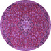 Round Medallion Purple Traditional Rug, tr4419pur