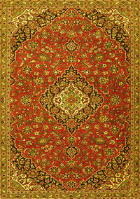 Medallion Yellow Traditional Rug, tr4419yw