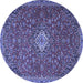 Round Medallion Blue Traditional Rug, tr4419blu