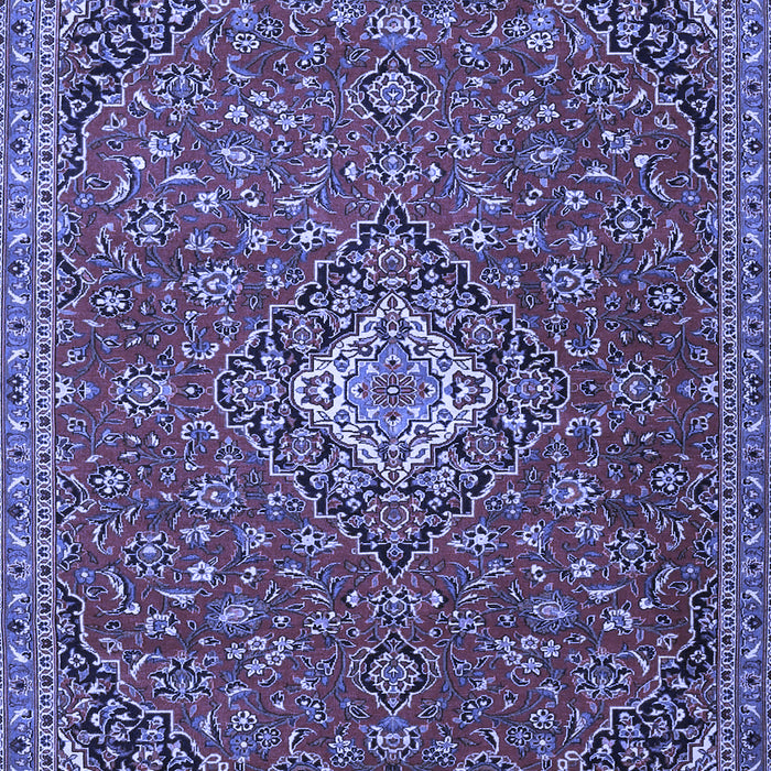 Machine Washable Medallion Blue Traditional Rug, wshtr4419blu