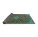 Sideview of Medallion Turquoise Traditional Rug, tr4419turq