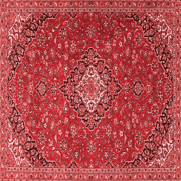 Machine Washable Medallion Red Traditional Rug, wshtr4419red
