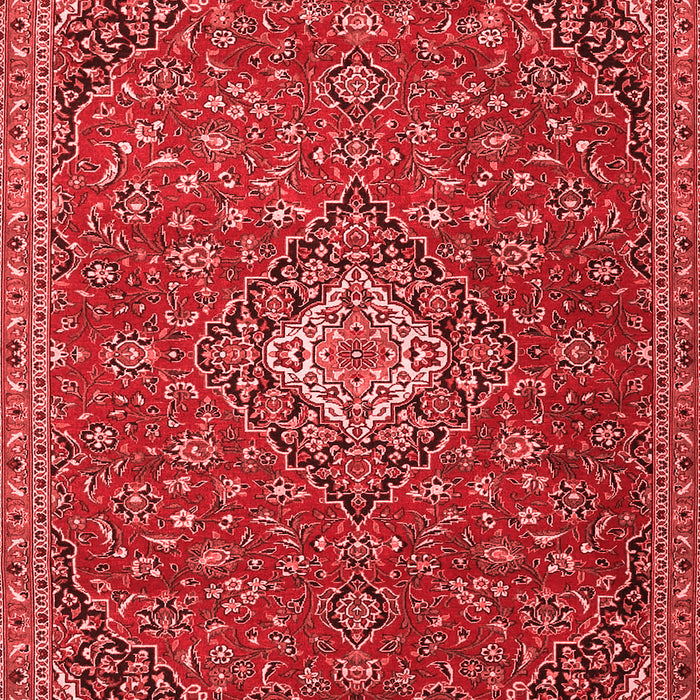 Machine Washable Medallion Red Traditional Rug, wshtr4419red