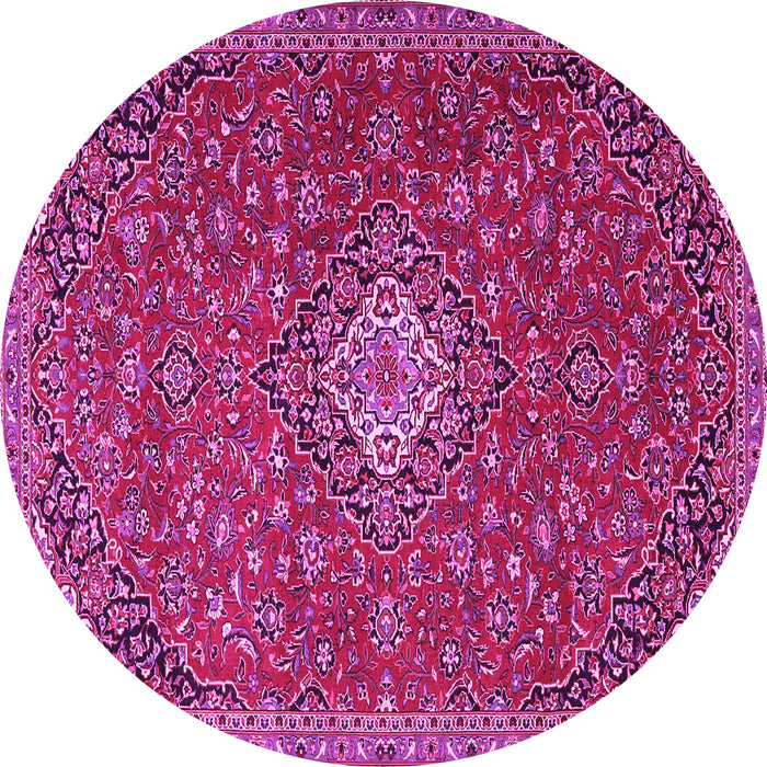 Round Medallion Pink Traditional Rug, tr4419pnk