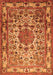 Serging Thickness of Machine Washable Medallion Orange Traditional Area Rugs, wshtr441org