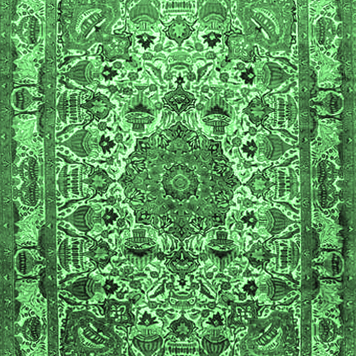 Medallion Emerald Green Traditional Rug, tr441emgrn