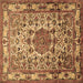 Square Medallion Brown Traditional Rug, tr441brn