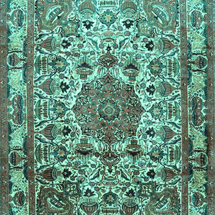 Medallion Turquoise Traditional Rug, tr441turq