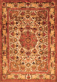 Medallion Orange Traditional Rug, tr441org