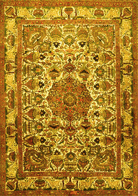 Medallion Yellow Traditional Rug, tr441yw