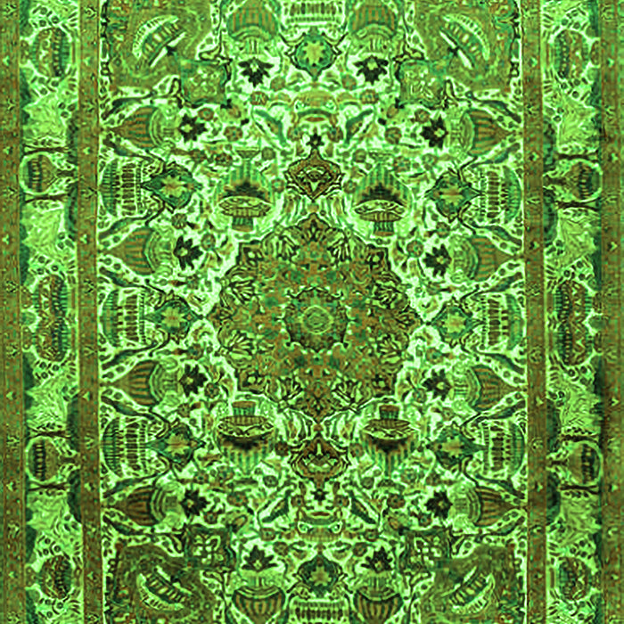 Medallion Green Traditional Rug, tr441grn