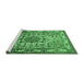 Sideview of Machine Washable Medallion Emerald Green Traditional Area Rugs, wshtr441emgrn