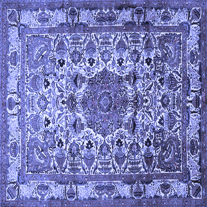Square Medallion Blue Traditional Rug, tr441blu