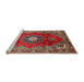 Sideview of Machine Washable Traditional Orange Salmon Pink Rug, wshtr442