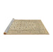 Sideview of Machine Washable Traditional Khaki Gold Rug, wshtr4420