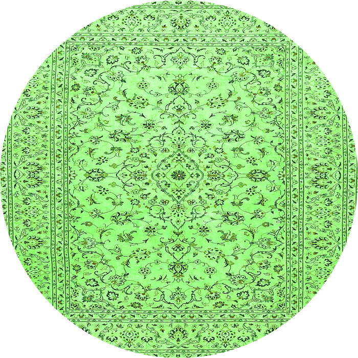 Square Medallion Green Traditional Rug, tr4420grn