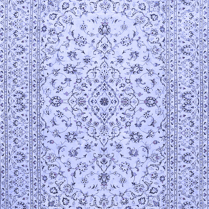 Machine Washable Medallion Blue Traditional Rug, wshtr4420blu