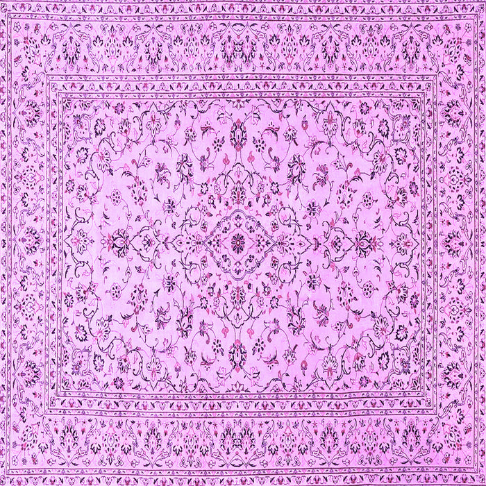 Square Machine Washable Medallion Purple Traditional Area Rugs, wshtr4420pur