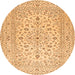 Square Medallion Orange Traditional Rug, tr4420org