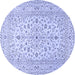 Round Medallion Blue Traditional Rug, tr4420blu